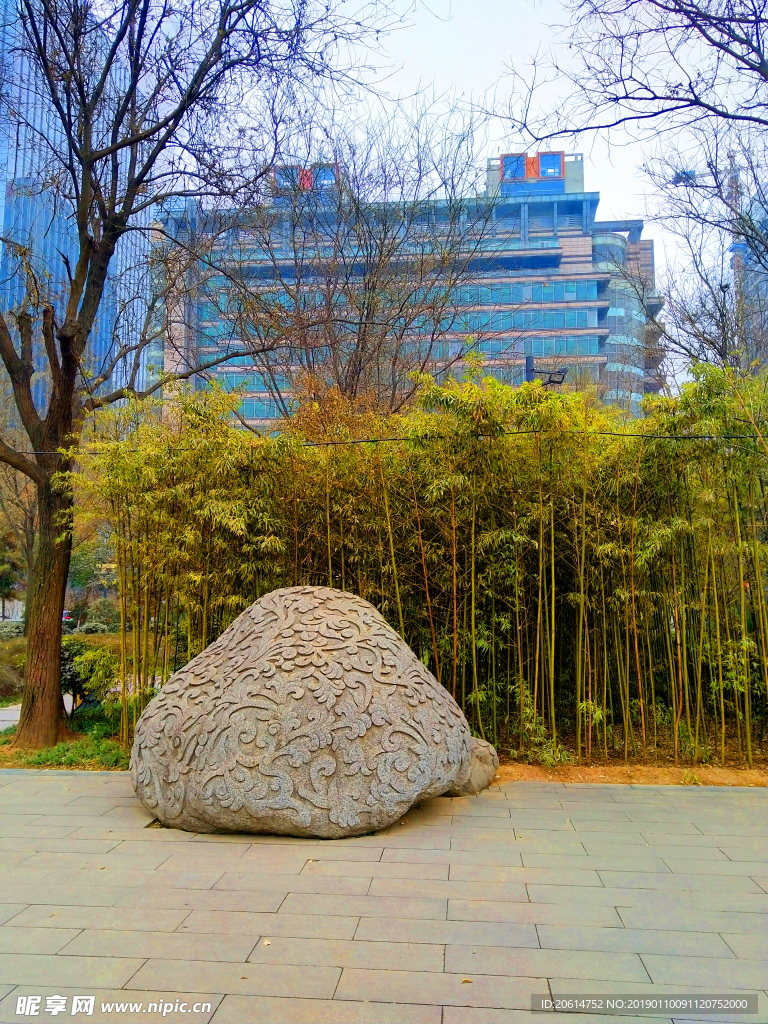 深秋时节的公园风景