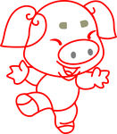 金猪 矢量 红猪 新年吉祥物