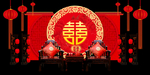 婚庆舞台背景海报效果幕布图片