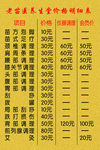 老苗医价格表