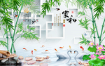 传统绿色竹子画