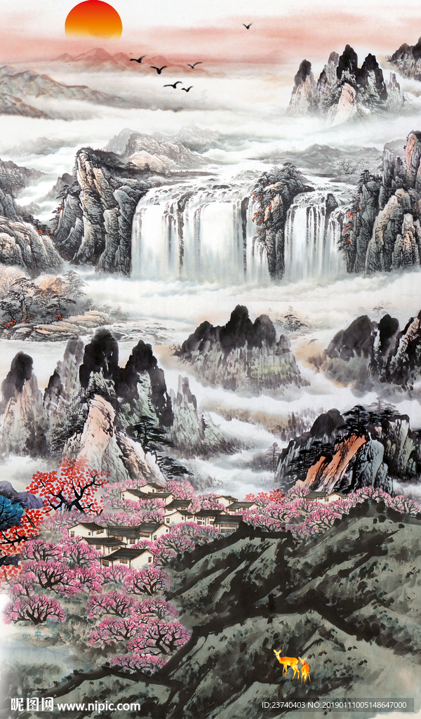 国画山水玄关