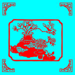 盆栽剪纸