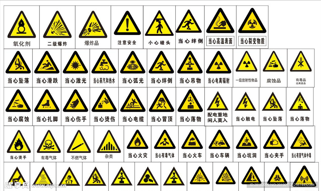 当心坠落 当心标志 注意标志