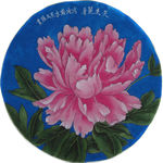 吴玉阳工笔画重彩画牡丹镜心古典