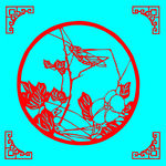 蚂蚱与花卉剪纸