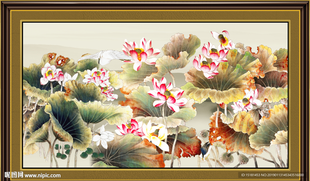 国画荷花