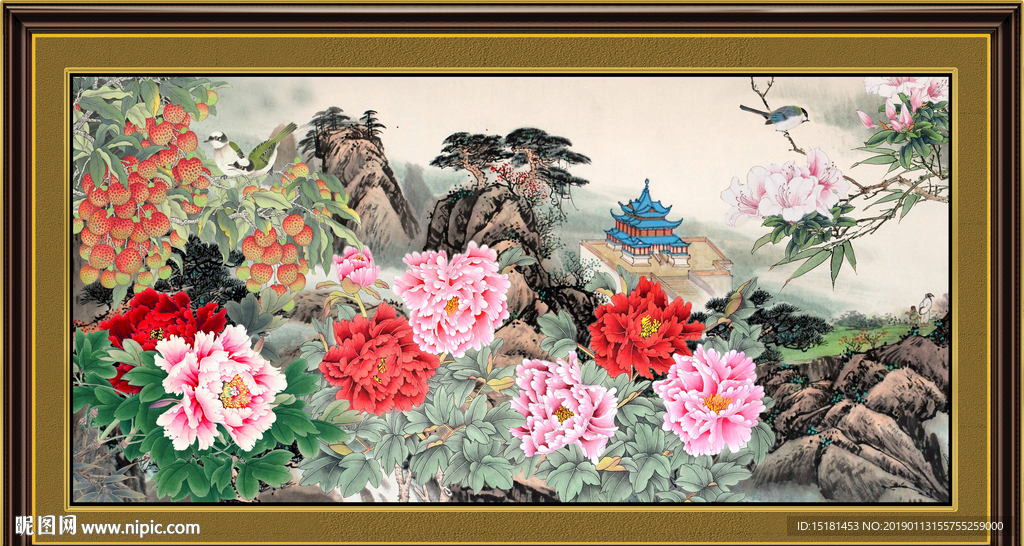 工笔牡丹