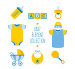 蓝色和黄色婴儿物品