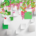 3D方块花卉素材