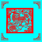 舞狮剪纸