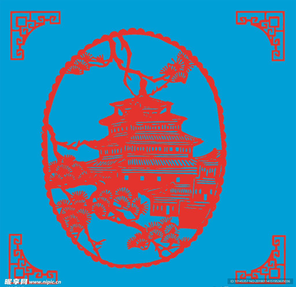 风景剪纸