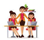创意3个商务团队女子矢量素材
