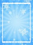 雪花蓝色边框背景清新闪光冬天冬