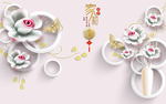 大气山水风景背景墙装饰画图案