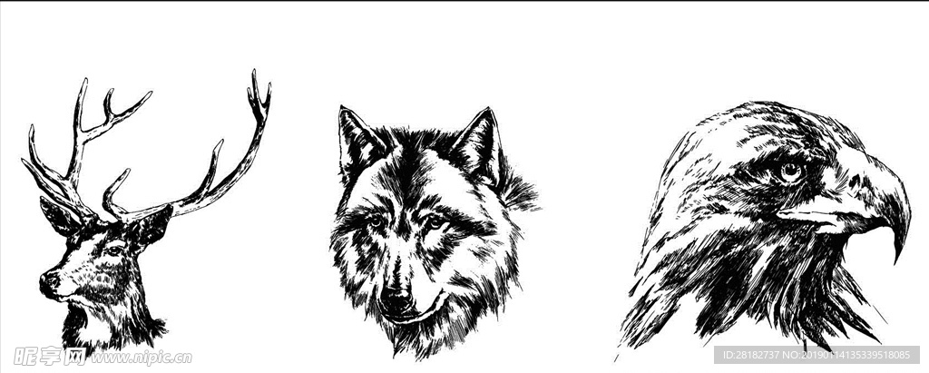 鹿 狼 鹰