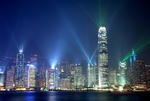 高楼大厦夜景风景画