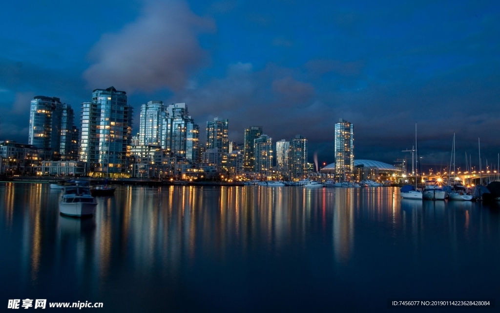 唯美海景房夜景高清风景画