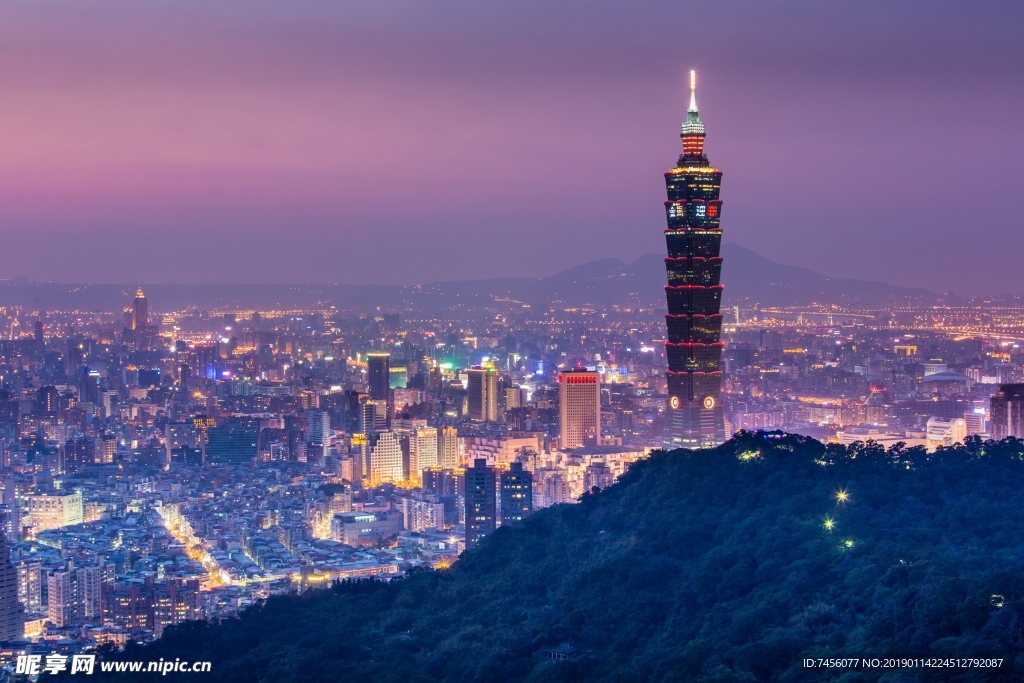 高楼大厦城市夜景高清风景画