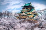 山林高塔中式风景画