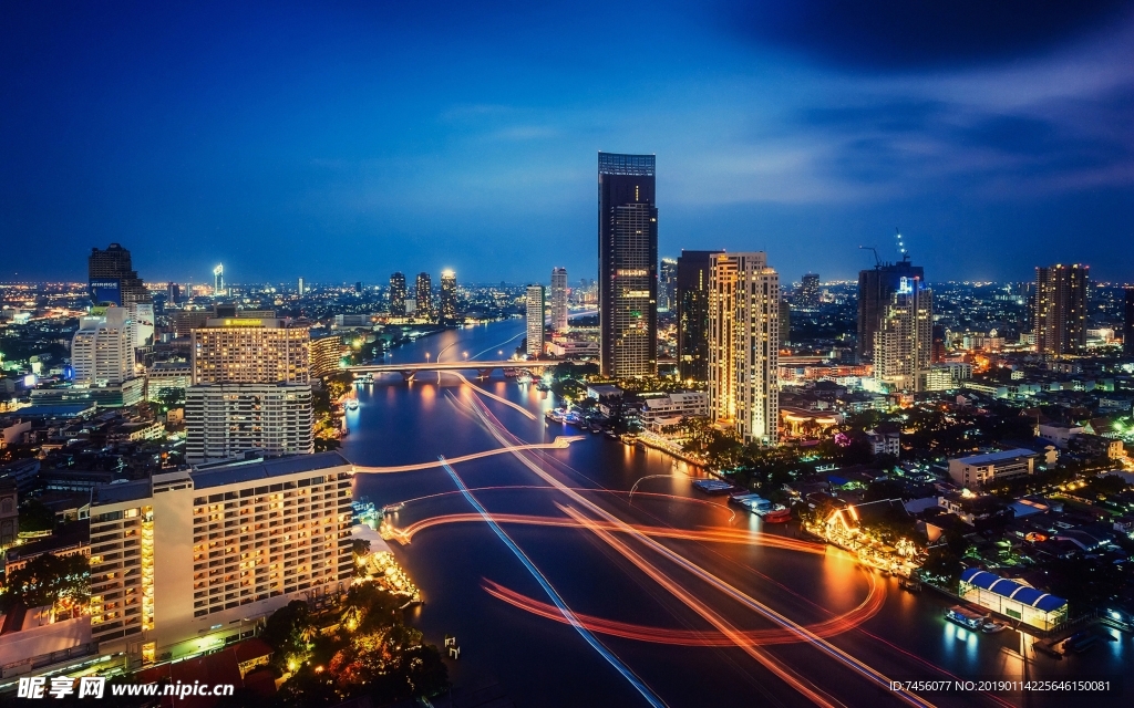唯美高楼大厦建筑高速风景画
