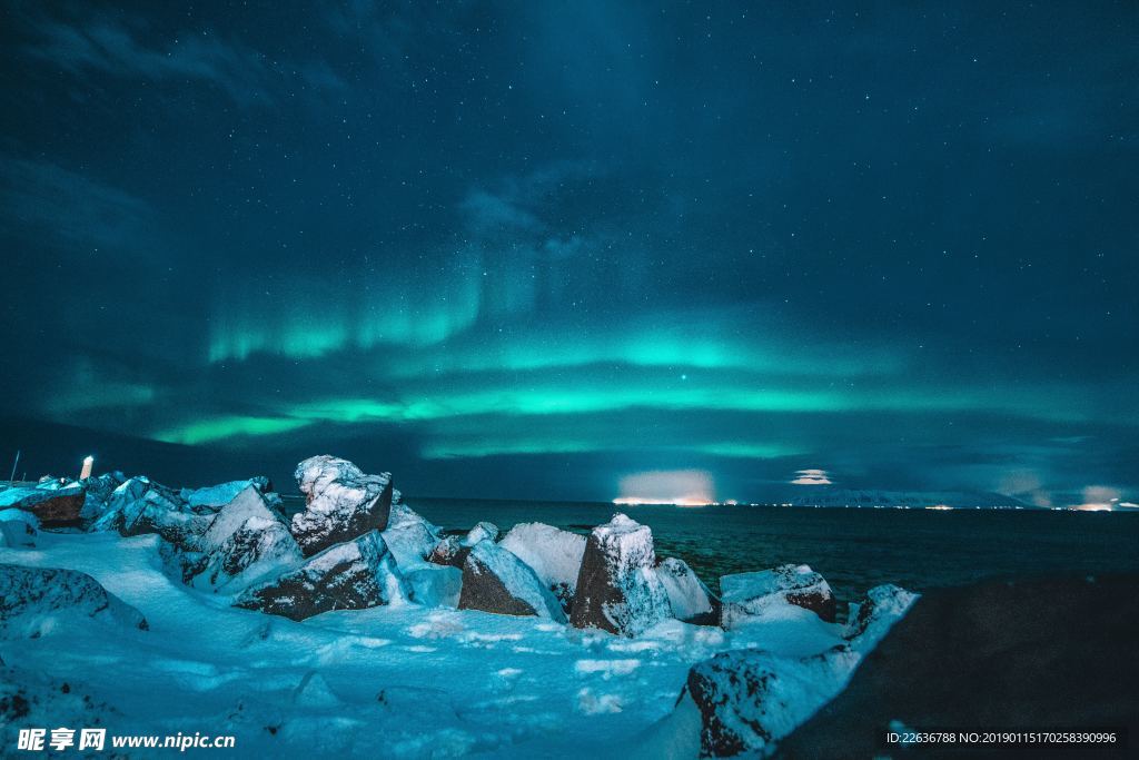 北极极光光效大自然风景