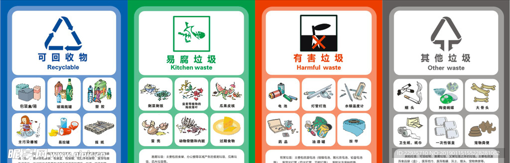 垃圾分类彩色小图标