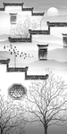 传统中国风建筑房屋画