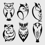猫头鹰图案抽象纹身