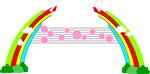 游乐场彩虹造型铁艺标牌