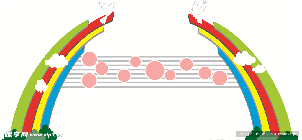游乐场彩虹造型铁艺标牌
