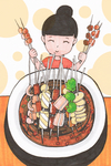 手绘美食插画