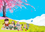 002小女孩与樱花树