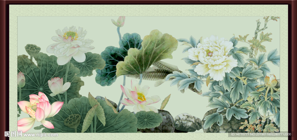 荷花牡丹
