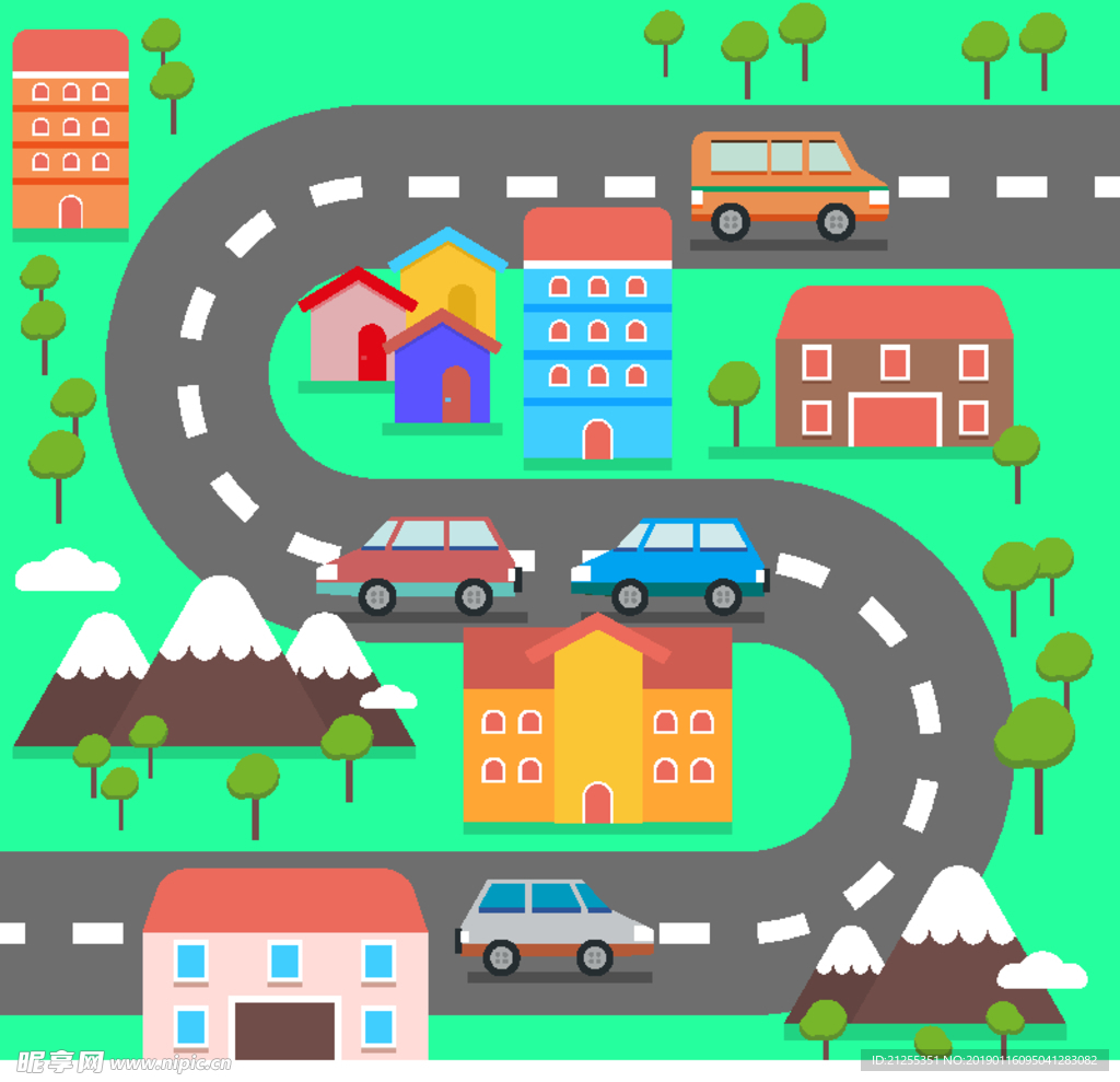 卡通道路