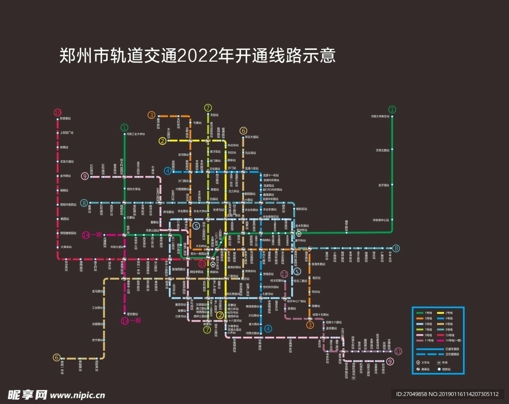 郑州市轨道交通2022年开通线