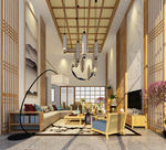 中式loft现代客厅3D模型
