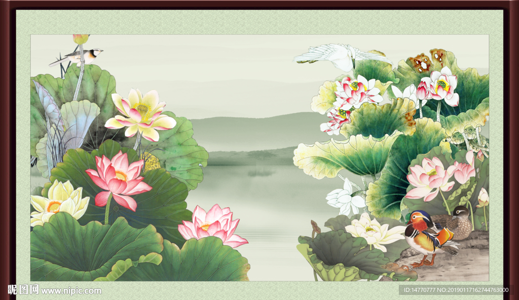 荷花装饰画