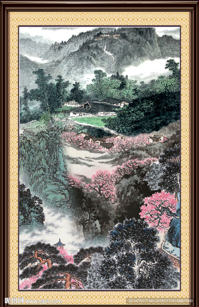 聚宝盆山水画