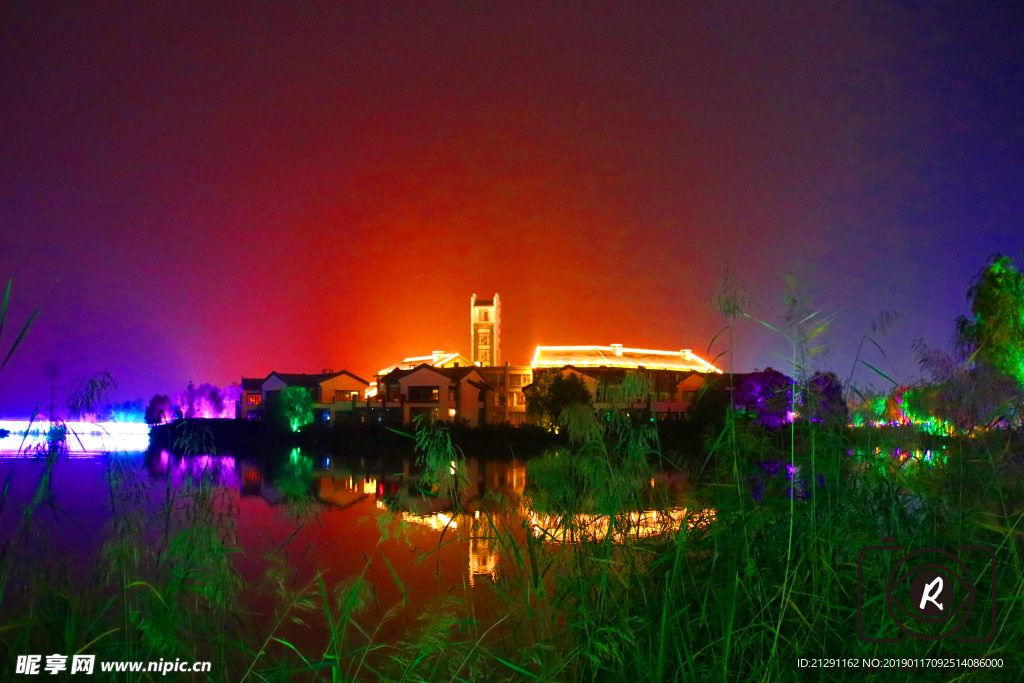 中卫水镇夜景