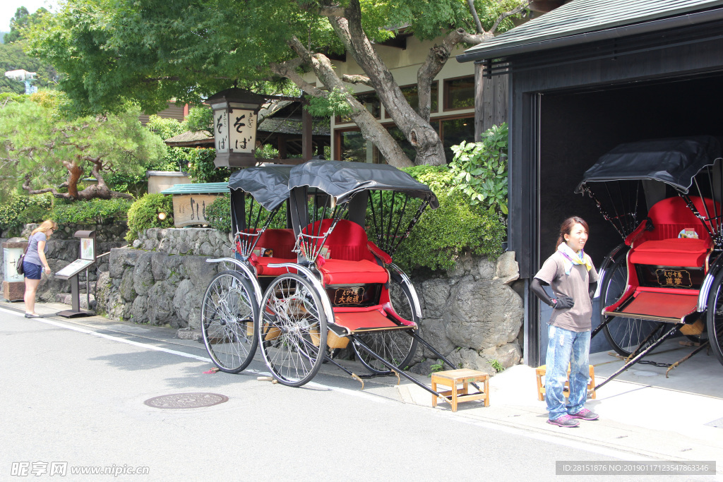 日本摄影素材人力车