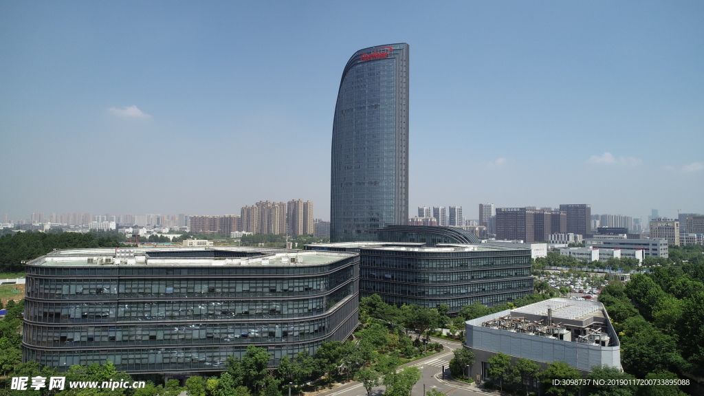 武汉烽火科技公司大楼航拍