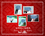 红色金色  拼图logo 婚礼