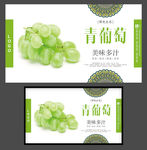 青葡萄海报 水果海报 新鲜青提