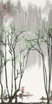 白雪石山水   国画 水墨 山
