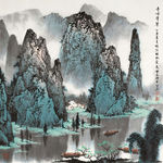 白雪石山水 国画 水墨 山水