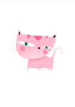 卡通粉色猫咪