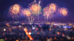 2019新年城市烟花背景4k壁
