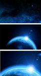 蓝色太空宇宙地球矢量分层背景