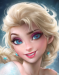 自画临冰雪奇缘女主角Elsa